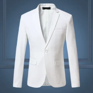 Alta qualidade cavalheiro masculino fino casual terno branco, marcas de tamanho grande negócios masculino fluxo casual de cor pura blazers masculino - Imagem 10