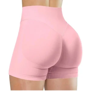 Verão cintura alta yoga shorts elegante e sexy correndo calças de fitness cor sólida yoga leggings - Imagem 12