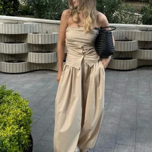 Bornladies outono feminino 100% algodão solto lanterna estilo calças de perna larga estilo rua casual calças preguiçosas moda - Imagem 6