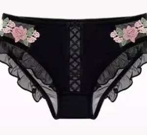 Yuqi conjunto de lingerie floral vintage, bralette de renda creme, sutiã push up retrô para busto pequeno feminino puro e sensual bordado sem fio - Imagem 13