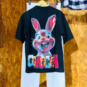 Coelho dos desenhos animados harajuku casual topo moda feminina kawaii algodão de manga curta americano high street casual oversized camiseta masculina - Imagem 7