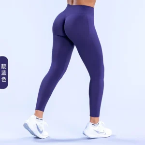 Leggings de impacto feminino cintura baixa levantamento de bunda calças de yoga sem costura controle de barriga fitness treino esportes leggings - Imagem 36