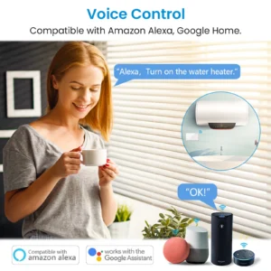 RiooCubee Tuya Smart Life 20A Caldeira Aquecedor de água Interruptor Consumo de energia Gravação Temporizador Controle Remoto com Google Home Alexa - Imagem 3