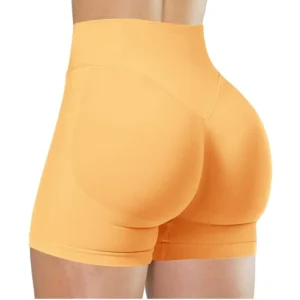 Verão cintura alta yoga shorts elegante e sexy correndo calças de fitness cor sólida yoga leggings - Imagem 23