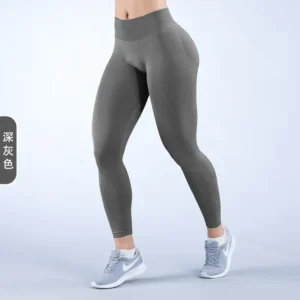 Leggings de impacto feminino cintura baixa levantamento de bunda calças de yoga sem costura controle de barriga fitness treino esportes leggings - Imagem 34