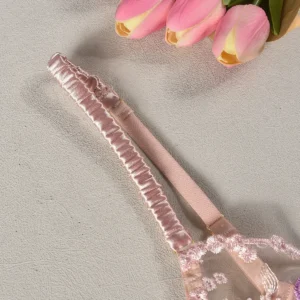 Ellolace sensual lingerie feminina fantasia floral sheen seda roupa interior transparente liga conjuntos exóticos fada luxo bens íntimos - Imagem 6