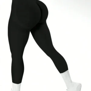 Calças justas sem costura para ioga feminina, cor sólida multicolorida opcional, cintura alta com fechamento da barriga, exercício, corrida, calças de ioga capri, - Imagem 7