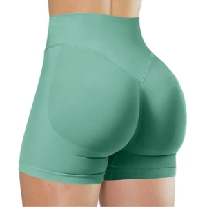 Verão cintura alta yoga shorts elegante e sexy correndo calças de fitness cor sólida yoga leggings - Imagem 11