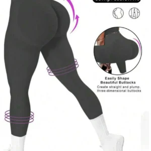 Calças justas sem costura para ioga feminina, cor sólida multicolorida opcional, cintura alta com fechamento da barriga, exercício, corrida, calças de ioga capri, - Imagem 10