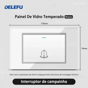 DELEFU 4*2 Vidro Temperado Branco Tomada Padrão Brasil com Dupla USB Tipo C Tomada de Parede Interruptor Inteligente Tuya Wifi 10A 20A - Imagem 33