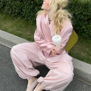 Bornladies outono feminino 100% algodão solto lanterna estilo calças de perna larga estilo rua casual calças preguiçosas moda - Imagem 7