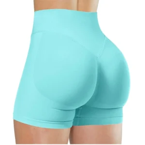 Verão cintura alta yoga shorts elegante e sexy correndo calças de fitness cor sólida yoga leggings - Imagem 18