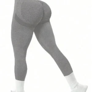 Calças justas sem costura para ioga feminina, cor sólida multicolorida opcional, cintura alta com fechamento da barriga, exercício, corrida, calças de ioga capri, - Imagem 11