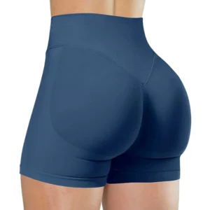Verão cintura alta yoga shorts elegante e sexy correndo calças de fitness cor sólida yoga leggings - Imagem 24
