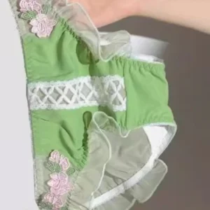 Yuqi conjunto de lingerie floral vintage, bralette de renda creme, sutiã push up retrô para busto pequeno feminino puro e sensual bordado sem fio - Imagem 14