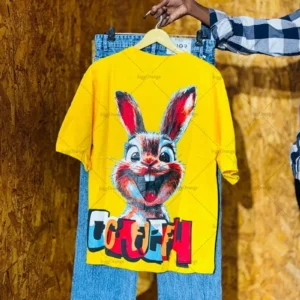 Coelho dos desenhos animados harajuku casual topo moda feminina kawaii algodão de manga curta americano high street casual oversized camiseta masculina - Imagem 4