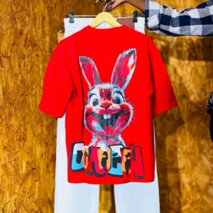 Coelho dos desenhos animados harajuku casual topo moda feminina kawaii algodão de manga curta americano high street casual oversized camiseta masculina - Imagem 9
