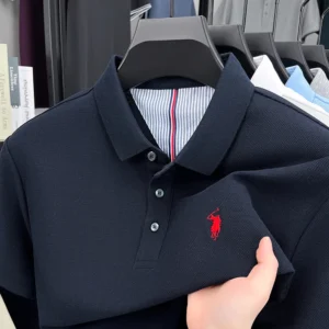 100% algodão puro marca de alta qualidade camisa polo de manga curta masculina verão moda original pônei bordado golfe paul camiseta casual - Imagem 4
