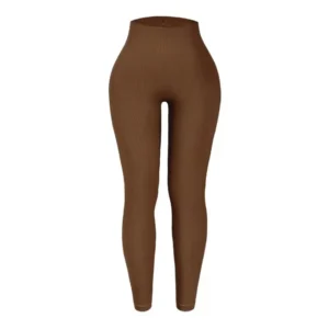 Calças de yoga de fio de malha sem costura feminina cintura alta leggings esportivas levantamento de quadril treinamento de corrida emagrecimento e elegante - Imagem 6