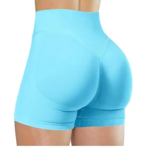 Verão cintura alta yoga shorts elegante e sexy correndo calças de fitness cor sólida yoga leggings - Imagem 21