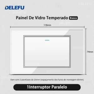 DELEFU 4*2 Vidro Temperado Branco Tomada Padrão Brasil com Dupla USB Tipo C Tomada de Parede Interruptor Inteligente Tuya Wifi 10A 20A - Imagem 25