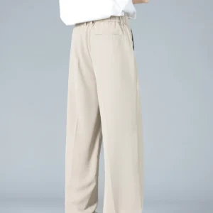 Calças masculinas de verão tamanho grande luz legal poliéster terno reto calças soltas ajuste bandas calças masculinas negócios casuais 8xl - Imagem 3