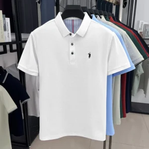 100% algodão puro marca de alta qualidade camisa polo de manga curta masculina verão moda original pônei bordado golfe paul camiseta casual - Imagem 6
